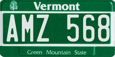 VT license plate AMZ568