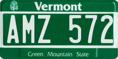 VT license plate AMZ572