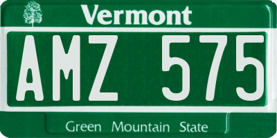 VT license plate AMZ575