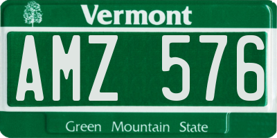 VT license plate AMZ576