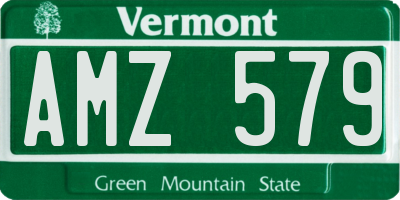 VT license plate AMZ579