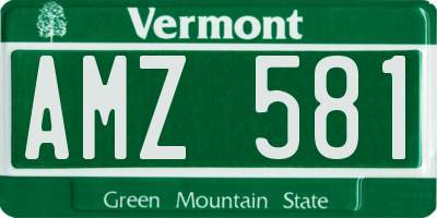 VT license plate AMZ581