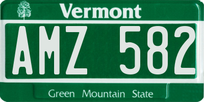 VT license plate AMZ582