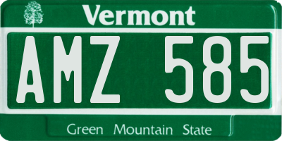 VT license plate AMZ585