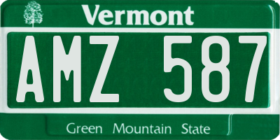 VT license plate AMZ587