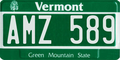 VT license plate AMZ589