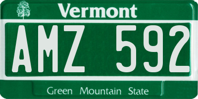 VT license plate AMZ592