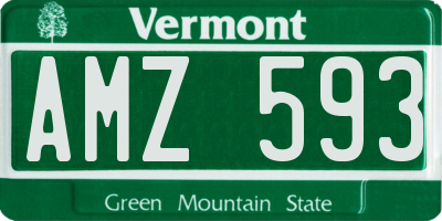VT license plate AMZ593
