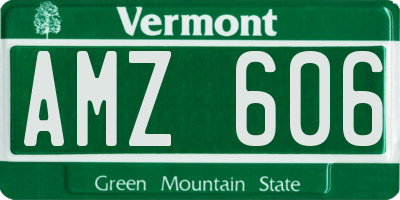VT license plate AMZ606
