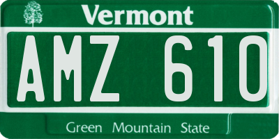 VT license plate AMZ610