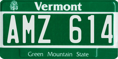VT license plate AMZ614