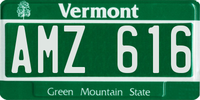VT license plate AMZ616