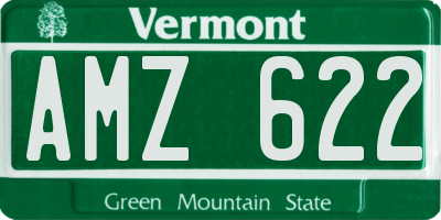 VT license plate AMZ622
