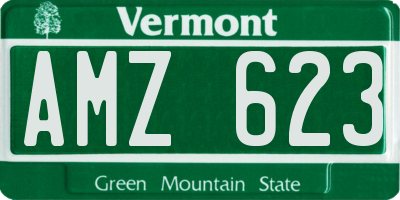 VT license plate AMZ623