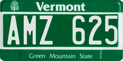 VT license plate AMZ625