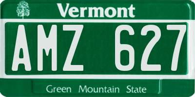 VT license plate AMZ627