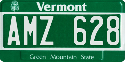 VT license plate AMZ628