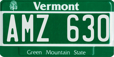 VT license plate AMZ630
