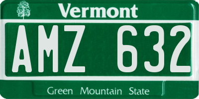 VT license plate AMZ632