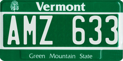 VT license plate AMZ633