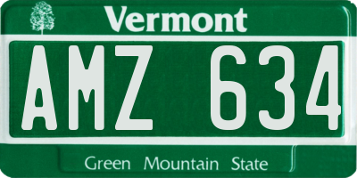 VT license plate AMZ634