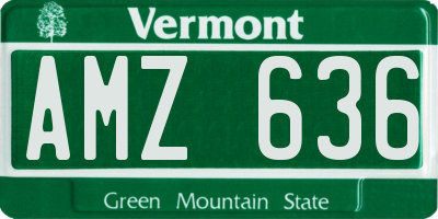 VT license plate AMZ636