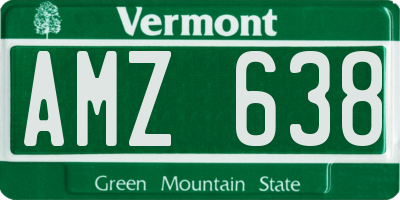 VT license plate AMZ638