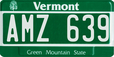 VT license plate AMZ639