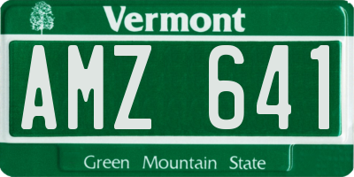VT license plate AMZ641