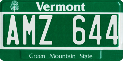 VT license plate AMZ644