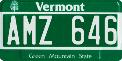 VT license plate AMZ646
