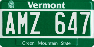 VT license plate AMZ647