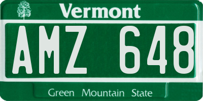VT license plate AMZ648