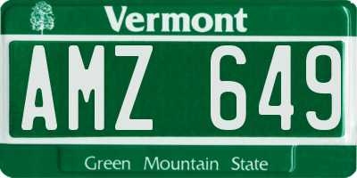 VT license plate AMZ649
