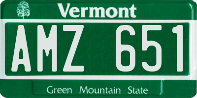 VT license plate AMZ651