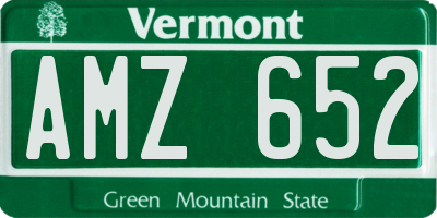 VT license plate AMZ652
