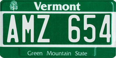 VT license plate AMZ654
