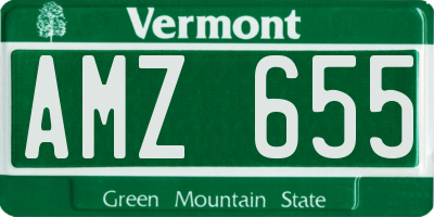 VT license plate AMZ655