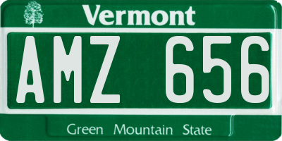 VT license plate AMZ656