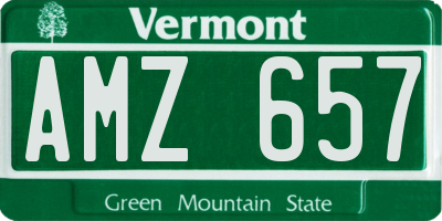 VT license plate AMZ657
