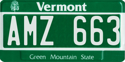 VT license plate AMZ663