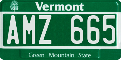 VT license plate AMZ665