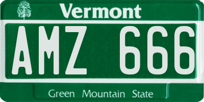 VT license plate AMZ666