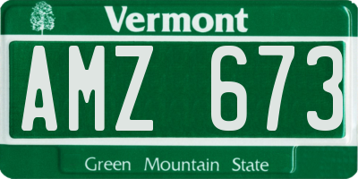 VT license plate AMZ673