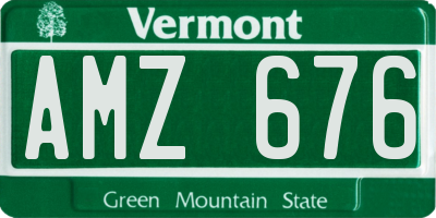 VT license plate AMZ676