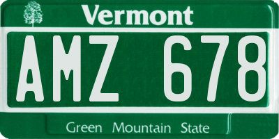 VT license plate AMZ678