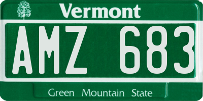 VT license plate AMZ683
