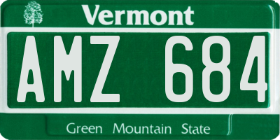 VT license plate AMZ684