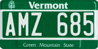 VT license plate AMZ685