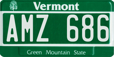 VT license plate AMZ686